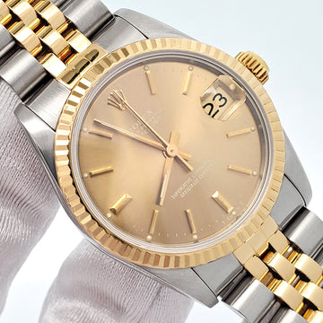 Rolex Datejust 31mm Champagne Index 2-Tone Gold/Steel Jubilee Watch 68273