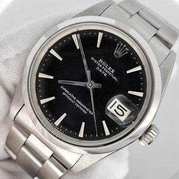 Rolex Oyster Perpetual Date 34mm Black Index Dial Oyster Watch 1500