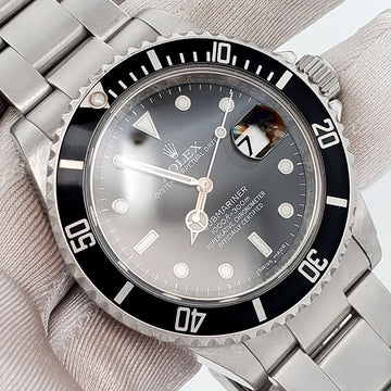 Random Serial Rolex Submariner Date Engraved Rehaut 40mm Steel 16610 Box Papers
