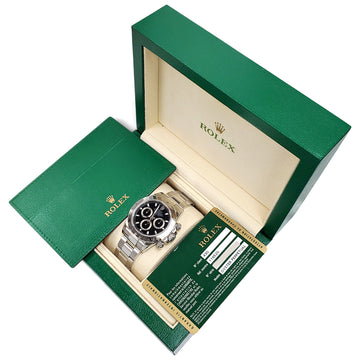 2009 Rolex Cosmograph Daytona Engraved Rehaut 116520 Black Dial Steel 40mm Watch Box Papers