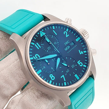 2023 IWC Pilot Chronograph Mercedes AMG Petronas Titanium Men's 41mm Watch IW388108 Box/Papers/Extra Strap