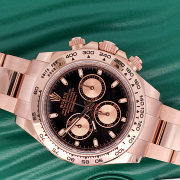 Rolex Cosmograph Daytona 40mm Rose Gold Black Dial Watch 116505