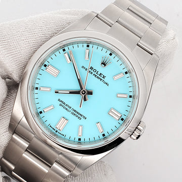 2024 Unworn Rolex 36mm Tiffany Blue Dial Oyster Perpetual Steel 126000 Box Papers