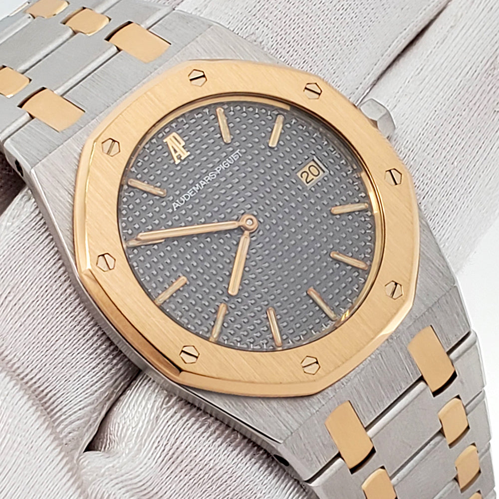 Audemars Piguet Royal Oak 33mm Grey Tapisserie 2-tone Yellow Gold/Steel Watch SA56175