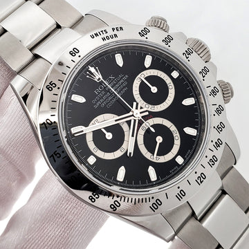 2010 Rolex Cosmograph Daytona 40mm Black Dial Steel Watch 116520 Box Papers