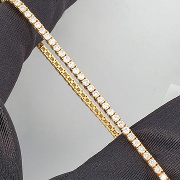 14k Yellow Gold 2.8ct Tennis Diamond Bracelet 2 mm 7