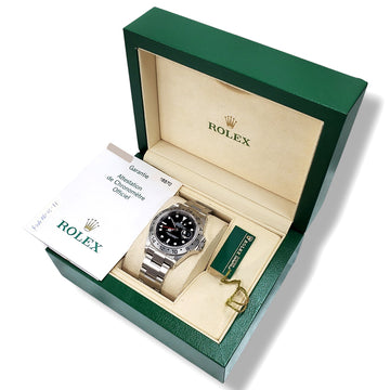 2003 Unpolished Rolex Explorer II Black Dial Steel 40mm Watch 16570 Box/Papers/Tag
