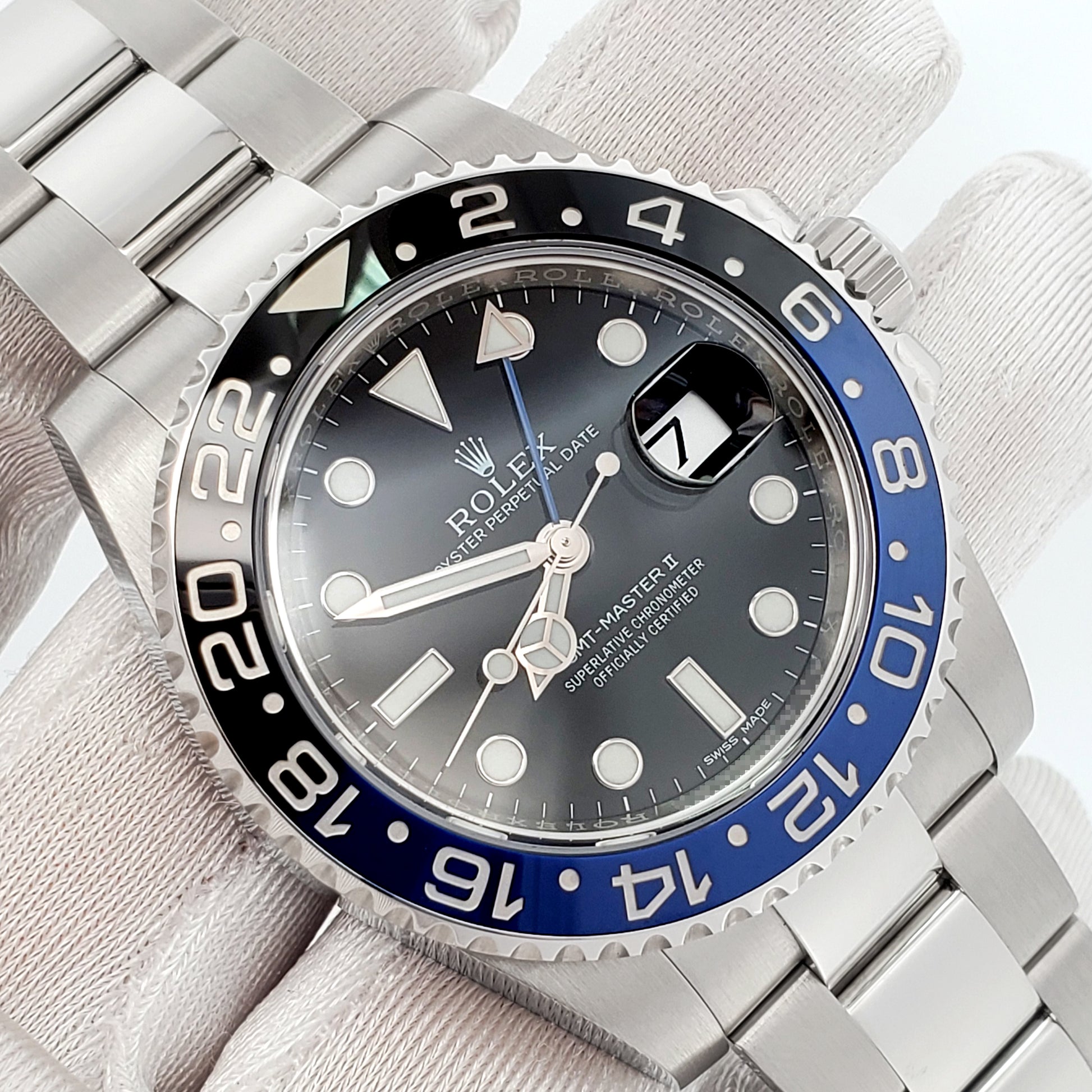 Rolex GMT-Master II 40mm "Batman" Blue/Black Ceramic Bezel Steel Oyster Watch 116710BLNR Box Papers