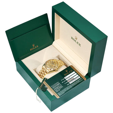 2009 Rolex President Day-Date Factory Champagne Diamond Dial Yellow Gold 36mm Watch 118238 Box/Papers/Tag