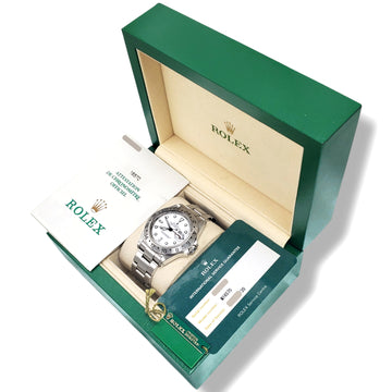2001 Rolex Explorer II 40mm Polar White Steel Oyster Watch 16570 Box/Papers/2021 Service Papers/Tag