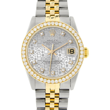 Rolex Datejust 2-tone 31mm 68273 Silver Anniversary Diamond Dial Watch With 0.95ct Diamond Bezel