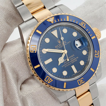 Rolex Submariner 40mm Blue Dial 2-Tone Yellow Gold/Steel Watch 116613LB Box Papers