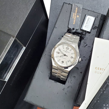 Vacheron Constantin Overseas 42.5mm Silver Dial Steel Watch 47040 Box Papers