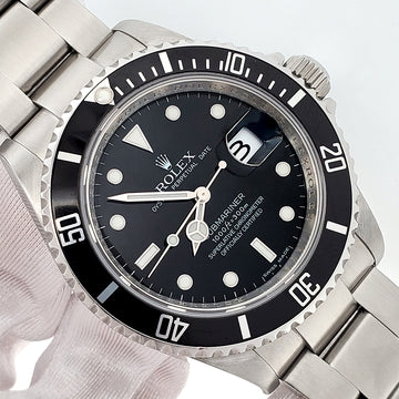 Rolex Submariner Date Engraved Rehaut 40mm Steel Oyster Watch 16610 Box Papers