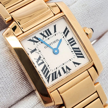 Cartier Tank Francaise 20mm Yellow Gold Roman Dial Ladies Watch W5000256 1820