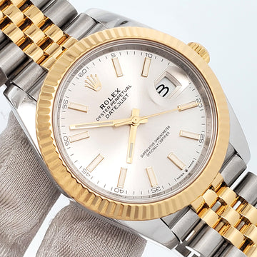 Rolex Datejust 41 126333 Silver Index 2-Tone Yellow Gold/Steel Jubilee Watch Box/Papers/Tag