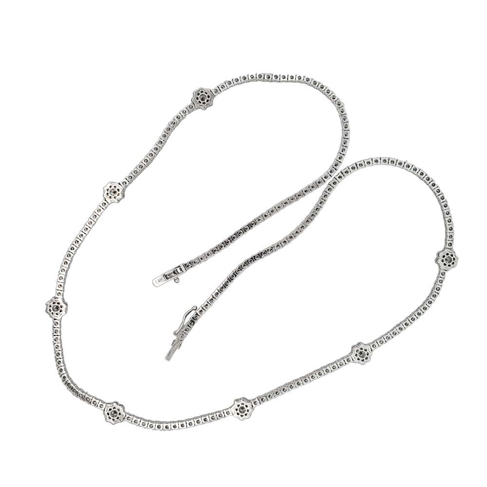 14k White Gold 6.24ct VS Diamond Chain