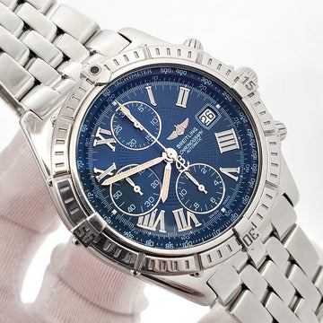 Breitling Windrider Crosswind Chronograph Blue Roman Dial Steel 43mm Watch A13055
