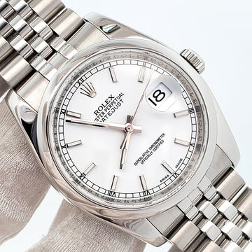 Rolex Datejust 116200 White Index Steel Jubilee 36mm Watch Box/Papers/Service Papers/Tag