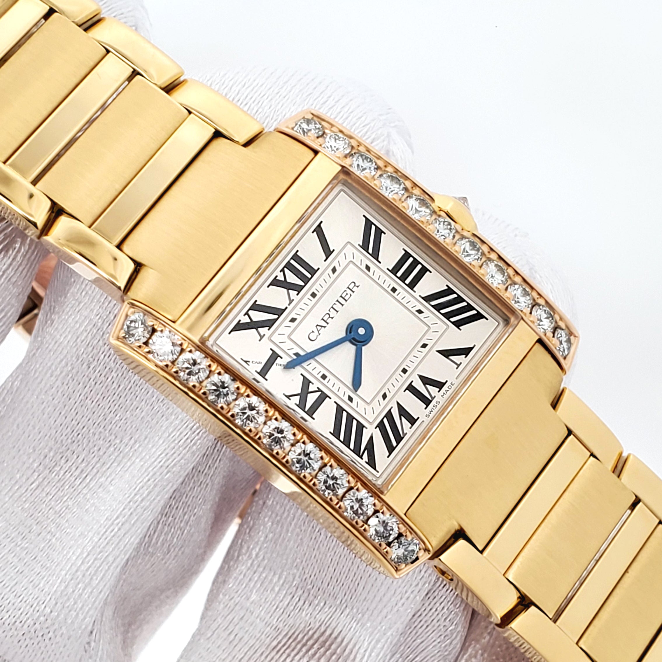 2025 Cartier Tank Française Diamond Yellow Gold Ladies Watch 4473