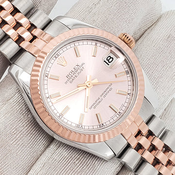 Rolex Datejust 31mm 2-tone Rose Gold/Steel 178271 Fluted Bezel Jubilee Watch Box Papers