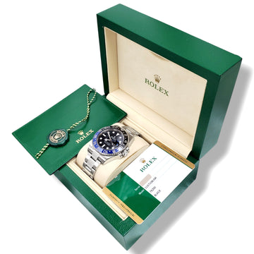 2016 Rolex GMT-Master II "Batman" Blue and Black Ceramic Bezel Steel Oyster 40mm Watch 116710BLNR Box Papers