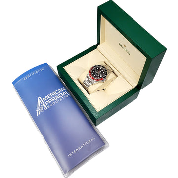 2005 Rolex GMT-Master II 40mm Coke Red/Black Steel Watch 16710 T