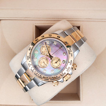 Rolex Cosmograph Daytona 40mm Factory Tahitian MOP 2-tone Yellow Gold/Steel Oyster Watch 116503