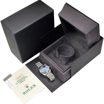 1997 Rolex Datejust Blue Roman Midsize 68240 31mm Steel Jubilee Watch Papers
