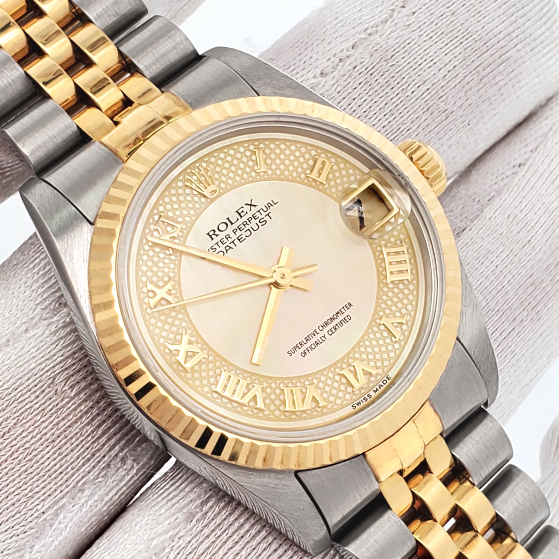 Rolex Datejust 31mm Champagne Pearl Roman 2-tone Yellow Gold/Steel Jubilee Watch 78273