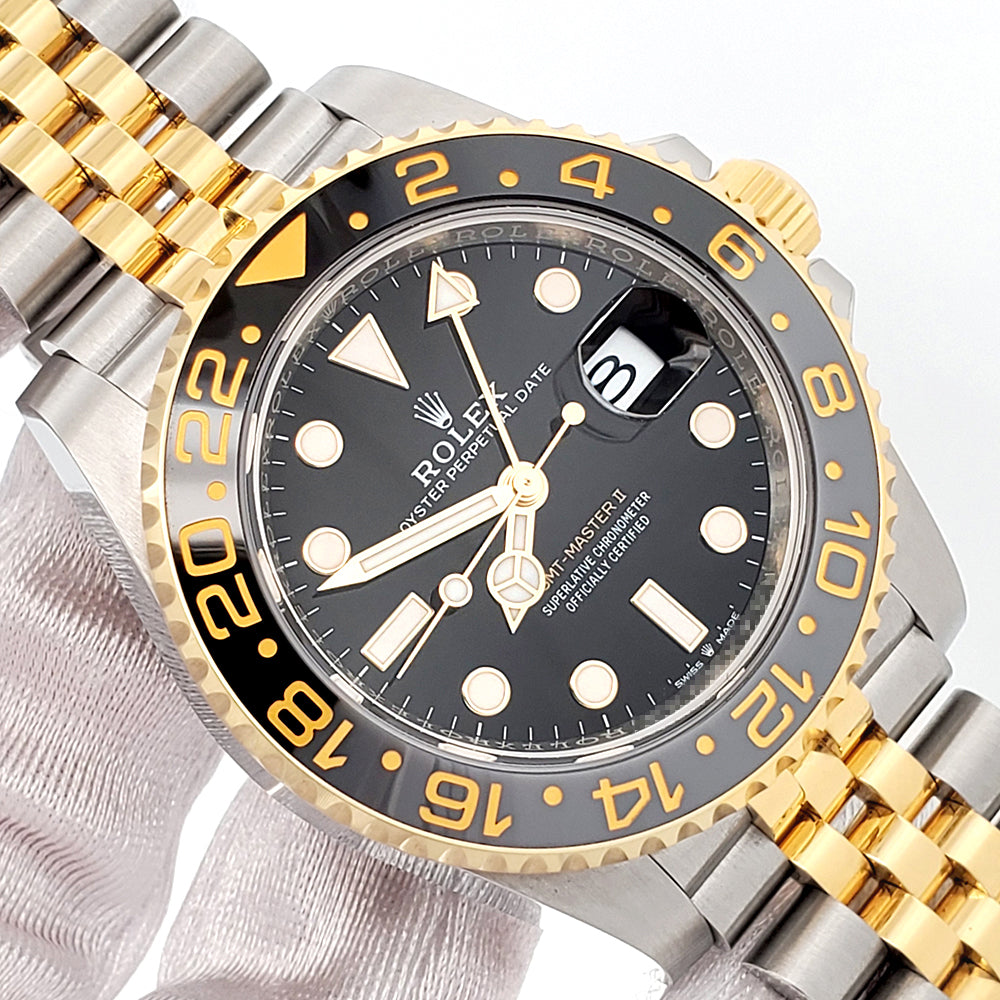 2023 Rolex GMT Master II Zombie Black Grey Bezel Yellow Gold/Steel Jubilee Watch 126713GRNR Box/Papers/Tag