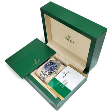 2019 Rolex Datejust 41 Blue Index Dial Steel Oyster Watch 126300 Box Papers