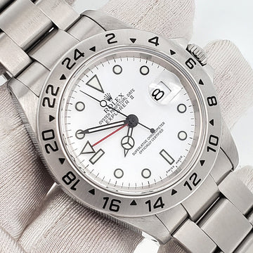 2001 Rolex Explorer II Polar White Steel Oyster 40mm Watch 16570 Box Papers