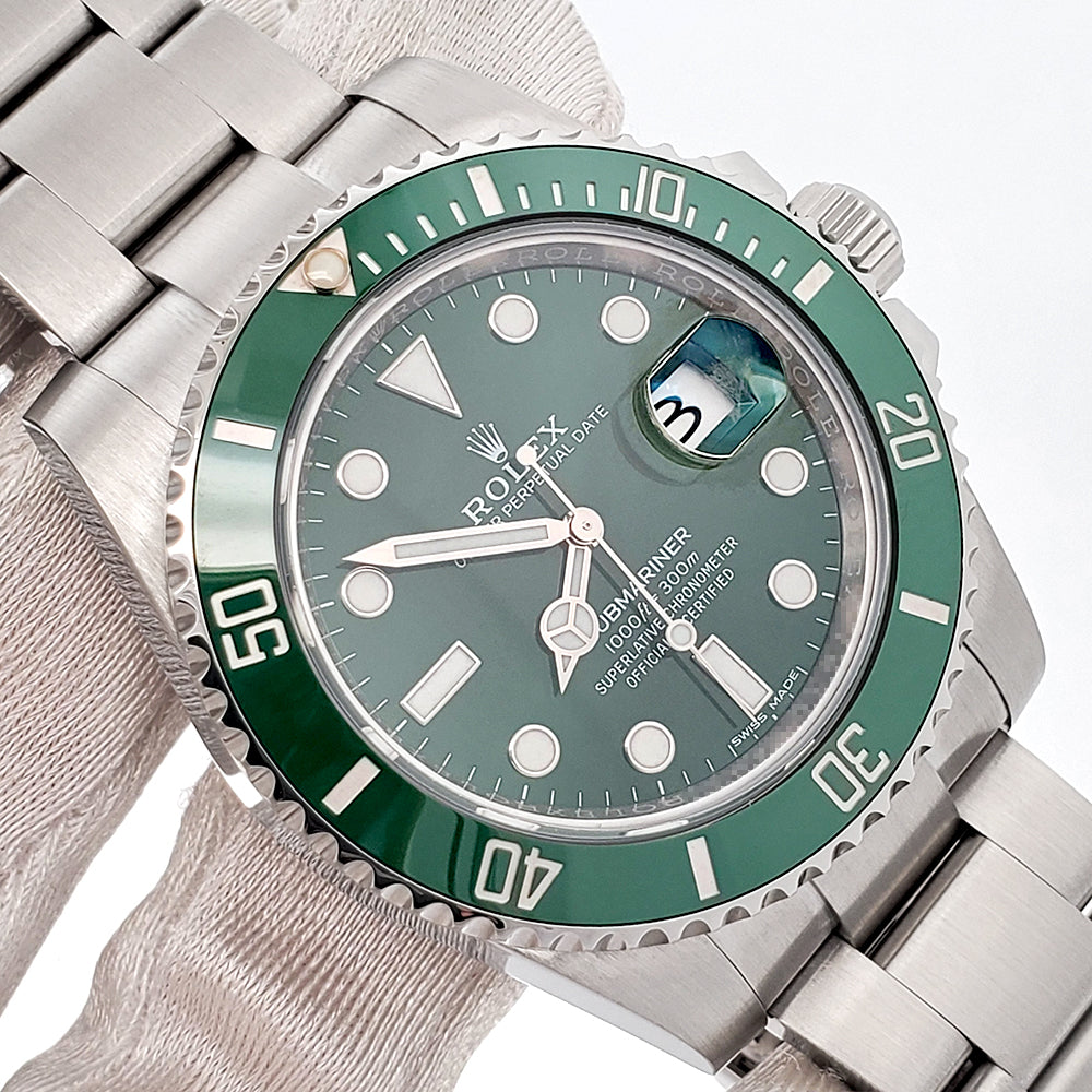 2017 Rolex Submariner "Hulk" Green Ceramic Bezel 40mm Steel Watch 116610LV Box Papers