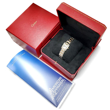 Cartier Tank Francaise Small Ladies 2-tone Yellow Gold/Steel 20mm x 25mm Watch 2384 W51007Q4 Box/Appraisal
