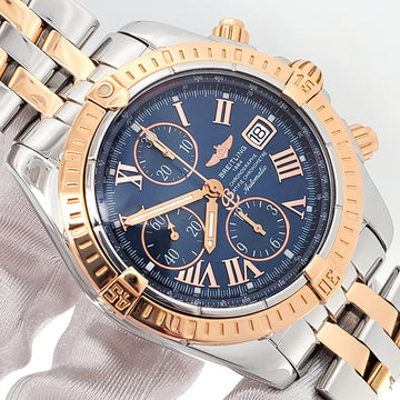 Breitling Chronomat Evolution 2-Tone Rose Gold/Steel Blue Dial 44mm Watch C13356
