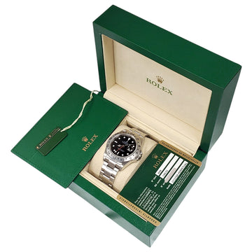 2010 Unpolished Rare 3186 Movt Rolex Explorer II Engraved Rehaut Black Dial Steel 40mm Watch 16570 Box/Papers/Tag