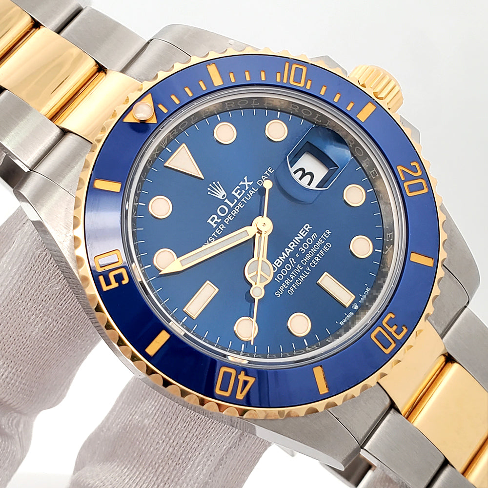 2022 Rolex Submariner Date 41mm Blue Dial 2-tone Yellow Gold/Steel Oyster Watch 126613LB Box Papers