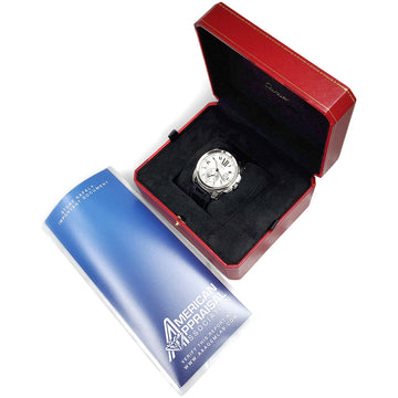 Calibre De Cartier Silver Roman Dial Steel 42mm Watch W7100037 3389 Box/Appraisal