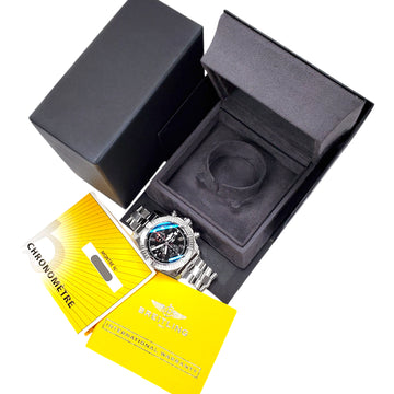2012 Breitling Super Avenger Chronograph 48mm Black Dial Steel Watch A13370 Papers