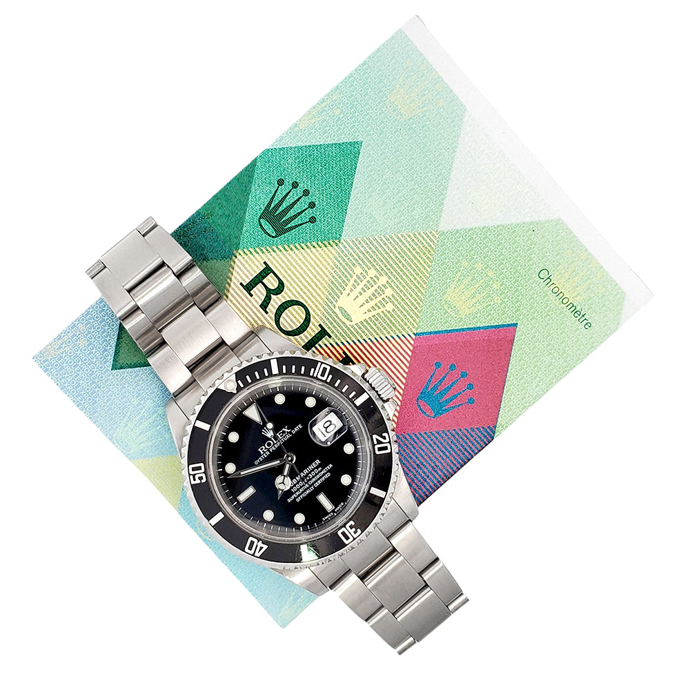 Rolex Submariner Date 16610 40mm Steel Watch Papers
