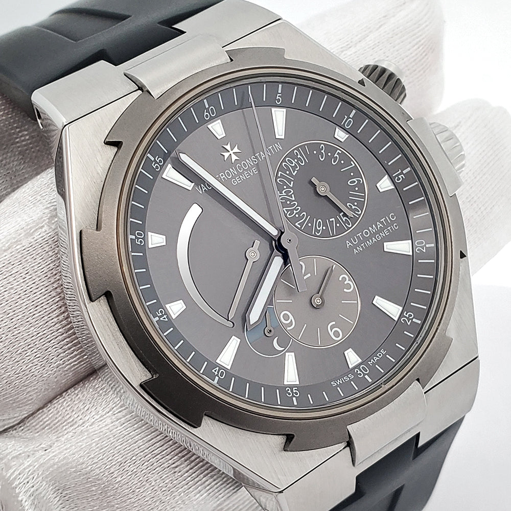 Vacheron Constantin Overseas Dual Time 42mm Slate Grey Dial Titanium Bezel 47450/000W/9511 Watch Box Papers