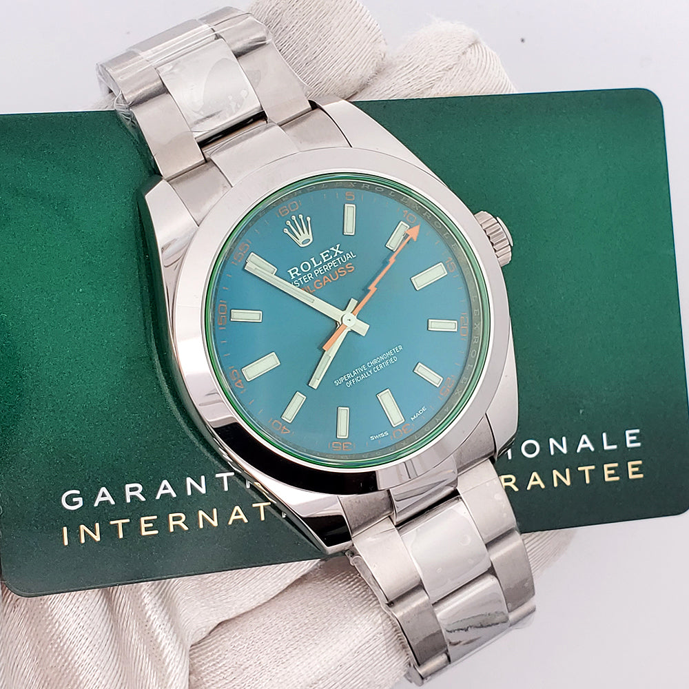 Rolex m series outlet milgauss green