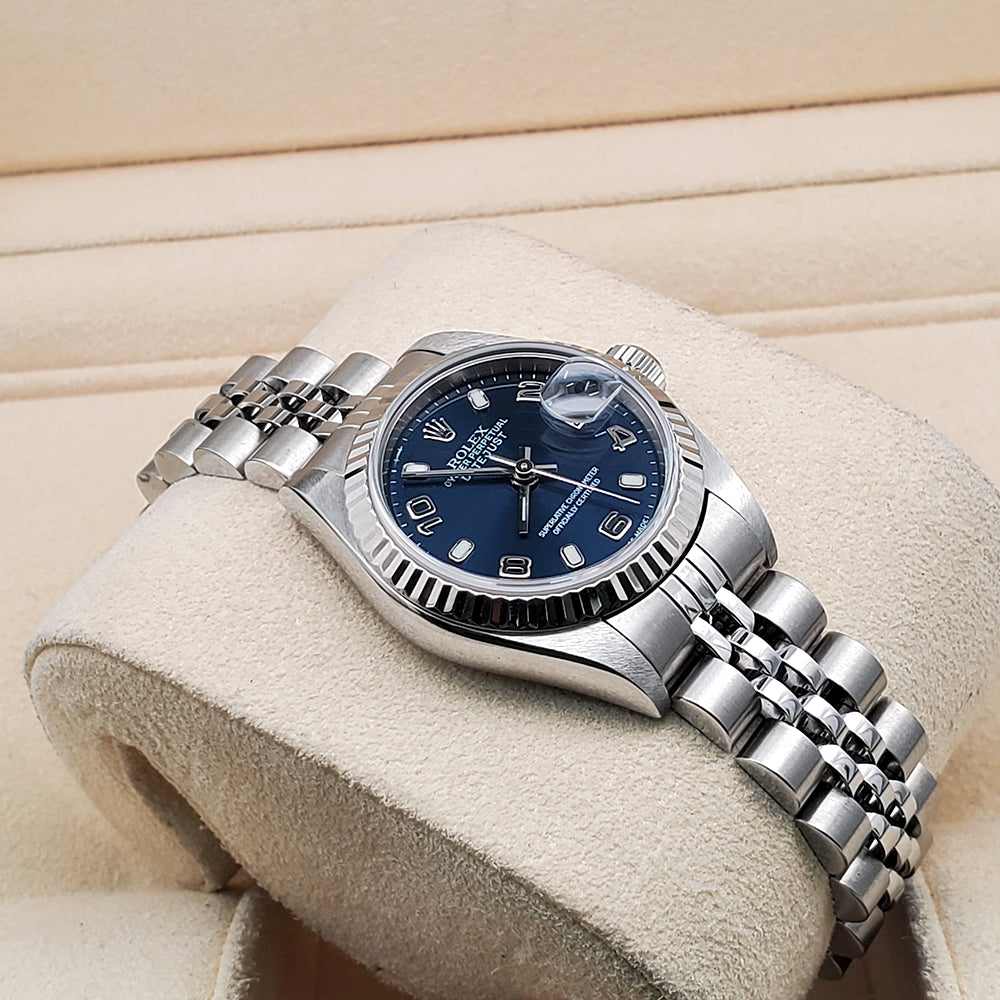 Rolex Datejust 26mm 79174 Blue Dial Fluted Bezel Stainless Steel Watch