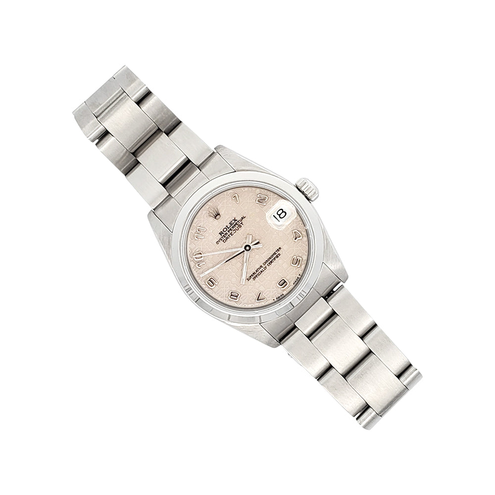 Rolex Datejust 31mm Cream Jubilee Arabic Dial Steel Watch 68240