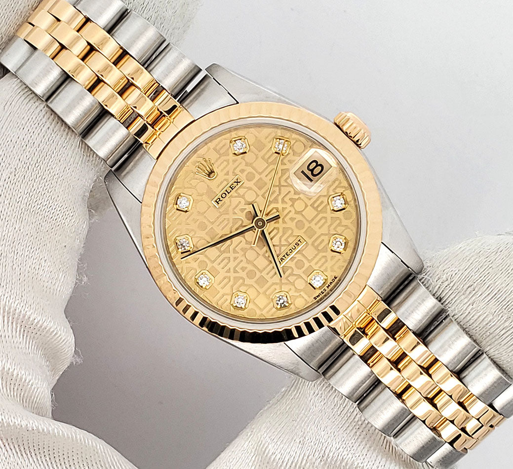 Rolex Datejust 31mm 2-tone Factory Champagne Jubilee Diamond Watch 178273