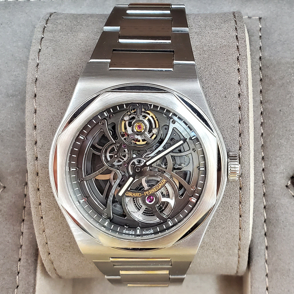 2021 Girard Perregaux Laureato Skeleton Openworked  42mm Steel Watch Box Papers 81015-11-001-11A