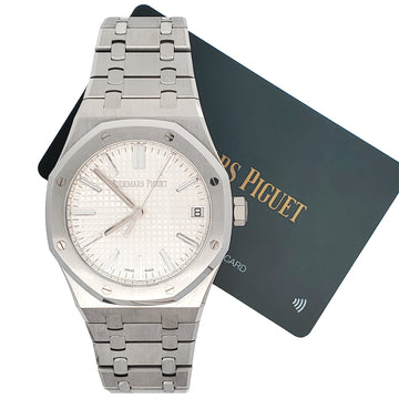 Audemars Piguet Royal Oak 41mm Silver Dial Steel Watch 15500ST Box Papers