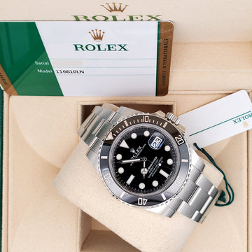 Rolex Submariner Date 40mm Ceramic Steel Watch 116610LN Box Papers