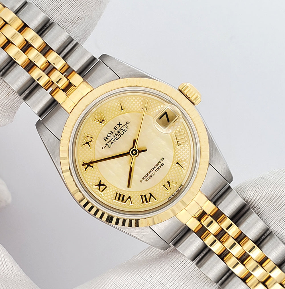 Rolex Datejust 31mm Champagne Pearl Roman 2-tone Yellow Gold/Steel Jubilee Watch 78273